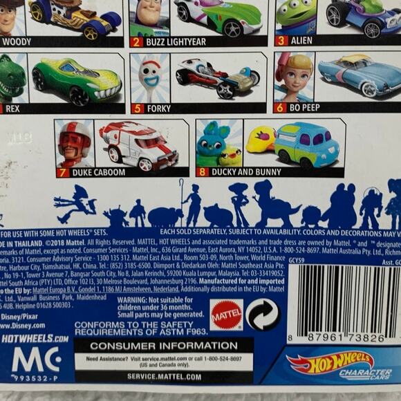 Hot Wheels Character Cars Disney Pixar Toy Story 4 Duke Caboom 7 of 8 2018 - Picture 3 of 7